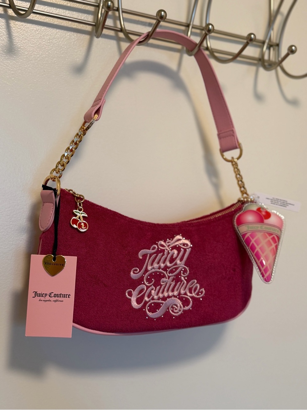 Juicy Couture Juicy Sugar Rush Shoulder Bag Raspberry Tart Pink NWT Viral TikTok